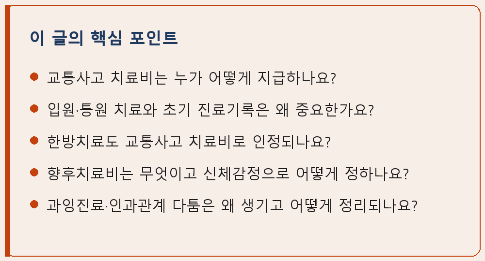 교통사고 관련 이 글의 핵심 포인트 요약 이미지