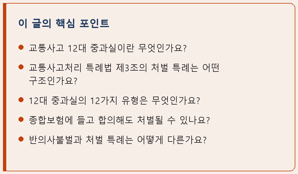 교통사고 관련 이 글의 핵심 포인트 요약 이미지